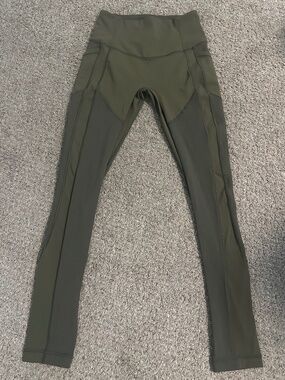 Lululemon Fast And Free Olive Green Size 6 Pants with Pockets 28in inseam